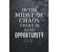 Artery8 Slate Inspiring Quote Sun Tzu Midst of Chaos There is Opportunity Large Wall Art Poster Print Thick Paper 18X24 Inch