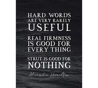 Artery8 Slate Quote Alexander Hamilton Hard Words Strut Nothing Premium Wall Art Canvas Print 18X24 Inch