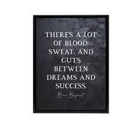Artery8 Slate Quote Bear Bryant Blood Sweat Framed Canvas Wall Art Print in Grey | Size: W24" x H32" Artery8 Grey W24" x H32"