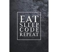 Artery8 Slate Quote Eat Sleep Code Repeat Unframed Wall Art Print Poster Home Decor Premium