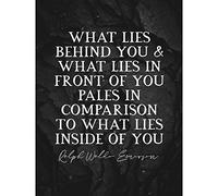 Artery8 Slate Quote Emerson Lies Behind Front Inside Premium Wall Art Canvas Print 18X24 Inch