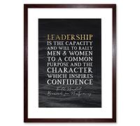 Artery8 Slate Quote Field Marshal Bernard Law Montgomery Leadership Artwork Framed Wall Art Print 12X16 Inch
