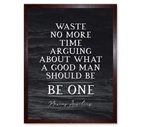 Artery8 Slate Quote Marcus Aurelius Good Man Be One Art Print Framed Poster Wall Decor 12x16 inch