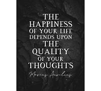 Artery8 Slate Quote Marcus Aurelius Happiness Quality Thoughts Large Wall Art Poster Print Thick Paper 18X24 Inch