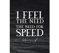 Artery8 Slate Quote Maverick Need Speed Unframed Wall Art Print Poster Home Decor Premium