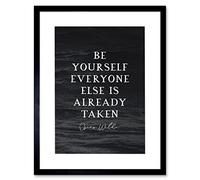 Artery8 Slate Quote Oscar Wilde Be Yourself Artwork Framed Wall Art Print 12X16 Inch