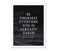 Artery8 Slate Quote Oscar Wilde Be Yourself Artwork Framed Wall Art Print 18X24 Inch