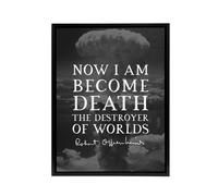 Artery8 Slate Quote Robert Oppenheimer Framed Canvas Wall Art Print in Grey | Size: W12" x H16" Artery8 Grey W12" x H16"