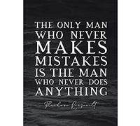 Artery8 Slate Quote Roosevelt Mistakes Never Anything Art Print Canvas Premium Wall Decor Poster Mural