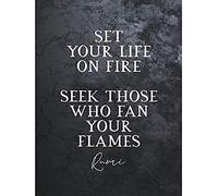 Artery8 Slate Quote Rumi Life Fire Flames Unframed Wall Art Print Poster Home Decor Premium