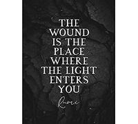 Artery8 Slate Quote Rumi Wound Light Enters Unframed Wall Art Print Poster Home Decor Premium