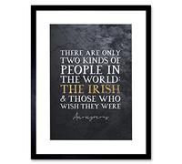 Artery8 Slate Quote St Patricks Day Irish People Artwork Framed Wall Art Print 12X16 Inch