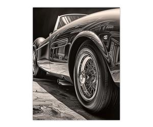 Artery8 Sleek & Sporty Hyper Realistic Graphite Drawing Sports Car Spoke Wheels Gift For Him Large Wall Art Poster Print Thick Paper 18X24 Inch Artery8 Multicolor W18" x H24"