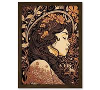Artery8 Sleeping Beauty Modern Art Nouveau Illustration Artwork Framed A3 Wall Art Print