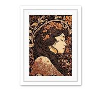 Artery8 Sleeping Beauty Modern Art Nouveau Illustration Artwork Framed Wall Art Print 18X24 Inch