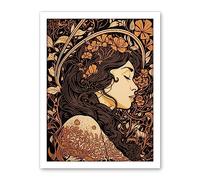 Artery8 Sleeping Beauty Modern Art Nouveau Illustration Artwork Framed Wall Art Print 18X24 Inch