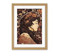 Artery8 Sleeping Beauty Modern Art Nouveau Illustration Artwork Framed Wall Art Print 18X24 Inch