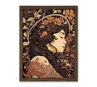 Artery8 Sleeping Beauty Modern Art Nouveau Illustration Artwork Framed Wall Art Print 18X24 Inch