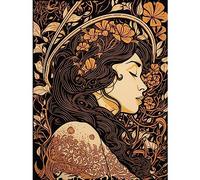 Artery8 Sleeping Beauty Modern Art Nouveau Illustration Extra Large XL Wall Art Poster Print