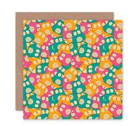 Artery8 Sleeping Small Owls Pile Cartoon Cute Art Card Artery8 Multicolor