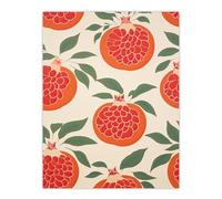 Artery8 Sliced Pomegranates Kitchen Artwork Orange Pink Green Retro Decorative Pattern Large Wall Art Poster Print Thick Paper 18X24 Inch