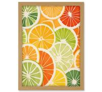 Artery8 Slices of Limes Oranges and Grapefruit Bright Watercolour Painting Kitchen Artwork Framed A3 Wall Art Print