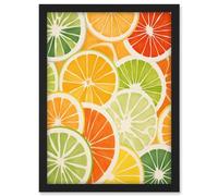 Artery8 Slices of Limes Oranges and Grapefruit Bright Watercolour Painting Kitchen Artwork Framed A3 Wall Art Print