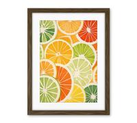 Artery8 Slices of Limes Oranges and Grapefruit Bright Watercolour Painting Kitchen Artwork Framed Wall Art Print 18X24 Inch