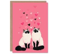 Artery8 Smitten With You Animals in Love Ragdoll Cats Valentine's Day Card