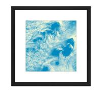 Artery8 Smoke Abstract Soft Sky 8X8 Inch Square Wooden Framed Wall Art Print Picture with Mount in Black Artery8 Black