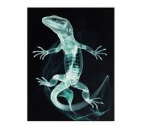 Artery8 Smoke and Xray Effect Lizard Electric Blue Living Room Large Wall Art Poster Print Thick Paper 18X24 Inch