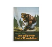 Artery8 Smokey Bear Advert Forest Fire Prevention Canvas Wall Art Print | Size: W12" x H16" Artery8 Multicolor W12" x H16"