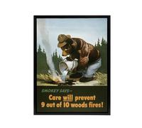 Artery8 Smokey Bear Advert Forest Fire Prevention Framed Canvas Wall Art Print | Size: W12" x H16" Artery8 Multicolor W12" x H16"