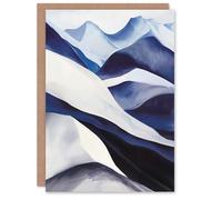 Artery8 Snowy Mountains Painting Simple Calm Landscape Greeting Birthday Card Him Her All Blank