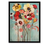 Soft Abstract Wildflower Bouquet Painting Framed Art Print Artery8 Multi A4