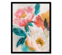 Artery8 Soft Blushing Peonies Painting Floral Bouquet Living Room Artwork Framed Wall Art Print 18X24 Inch