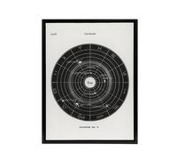 Artery8 Solar System Zodiac Hiram Butler Vintage Black Framed Canvas Wall Art in White | Size: W24" x H32" Artery8 White W24" x H32"