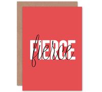 Wee Blue Coo Solid Simple Words Fierce Greeting Card With Envelope Inside Premium Quality