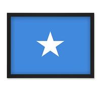 Artery8 Somalia National Flag Patriotic Vexillology World Flags Country Region Poster Artwork Framed Wall Art Print A4
