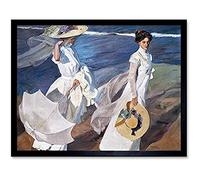 Artery8 Sorolla Strolling Along The Seashore Painting Unframed Wall Art Print Poster Home Decor Premium