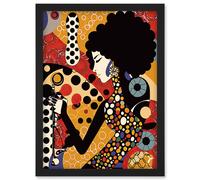 Artery8 Soul Music Singer Multicoloured Dots Pattern Artwork Framed Wall Art Print A4 in Black Artery8 Black