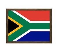 Artery8 South Africa National Flag Patriotic Vexillology World Flags Country Region Poster Artwork Framed Wall Art Print 18X24 Inch