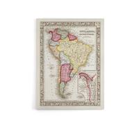 Artery8 South America Political Divisions Map Mitchell Canvas Wall Art Print | Size: W18" x H24" Artery8 Multicolor W18" x H24"