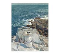 Artery8 South Ledges Rocky Coastal Landscape Hassam Wall Art Poster Print 12X16"