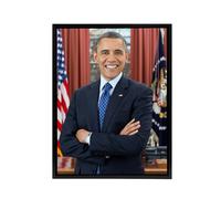 Artery8 Souza US President Barack Obama Framed Canvas Wall Art Print | Size: W18" x H24" Artery8 Multicolor W18" x H24"