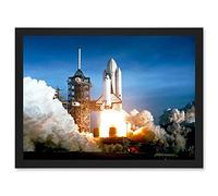 Artery8 Space 1981 Shuttle Launch Number One Columbia NASA Artwork Framed Wall Art Print A4