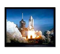 Artery8 Space 1981 Shuttle Launch Number One Columbia NASA Framed Art Print in Blue | Size: W12" x H16" Artery8 Blue W12" x H16"