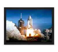 Artery8 Space 1981 Shuttle Launch Number One Columbia NASA Artwork Framed Wall Art Print A4