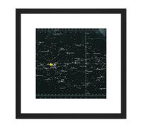 Artery8 Space CSM-TEC Apollo 11 Star Chart Map Galaxy 8X8 Inch Square Wooden Framed Wall Art Print Picture with Mount in Black Artery8 Black