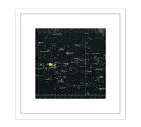 Artery8 Space CSM-TEC Apollo 11 Star Chart Map Galaxy 8X8 Inch Square Wooden Framed Wall Art Print Picture with Mount in White Artery8 White